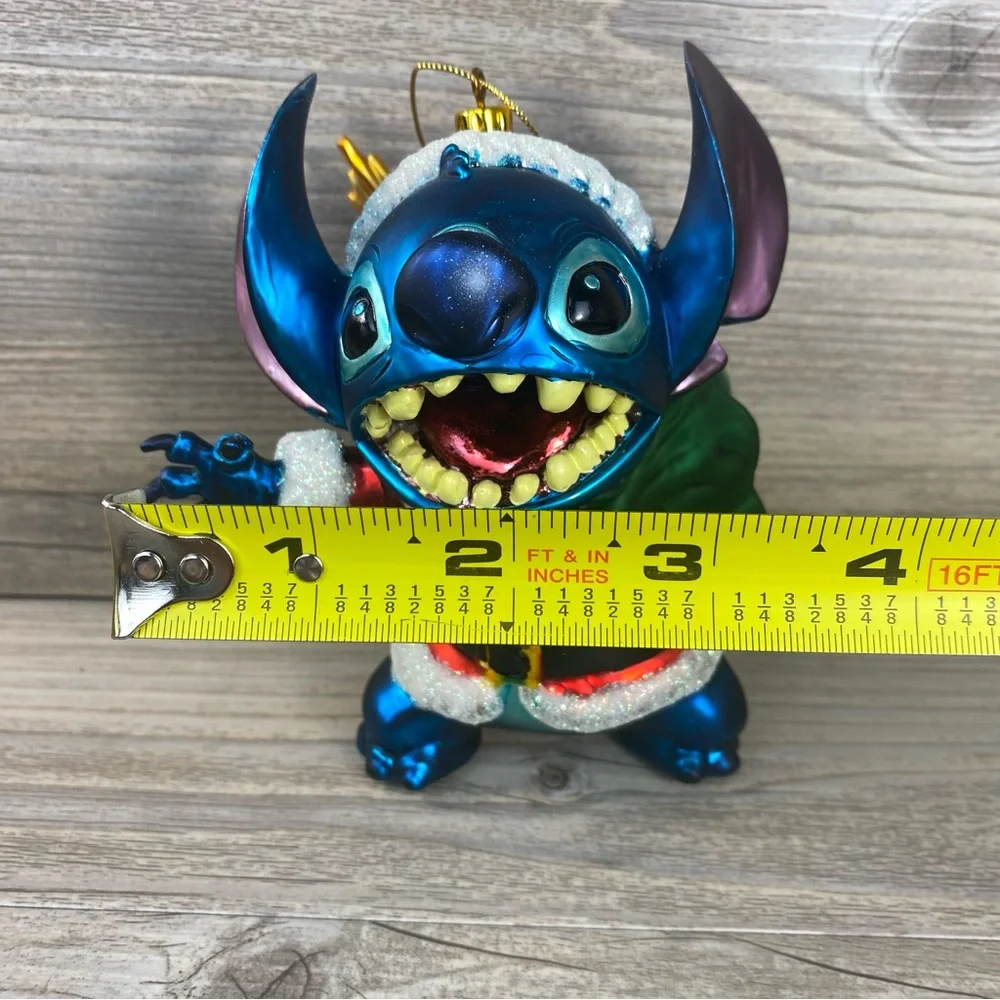 Limited Edition Walt Disney World Stitch 3D Glass Ornament Santa Claus Stitch